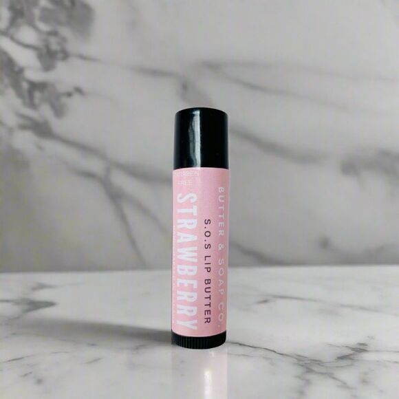 ✨HOST PICK 🍓Two Handcrafted S.O.S Lip Butter Sticks Strawberry - Picture 1 of 10